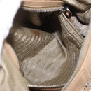 PRADA Shoulder Bag Leather Beige Silver Auth am13182V-23