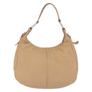 PRADA Shoulder Bag Leather Beige Silver Auth am13182V-3