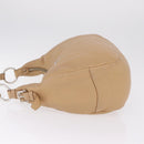 PRADA Shoulder Bag Leather Beige Silver Auth am13182V-5