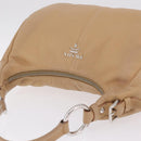 PRADA Shoulder Bag Leather Beige Silver Auth am13182V-6