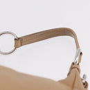 PRADA Shoulder Bag Leather Beige Silver Auth am13182V-8