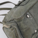 PRADA Mini Boston Bag Boston Bag Leather Khaki Silver Auth am13191V-13