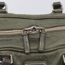 PRADA Mini Boston Bag Boston Bag Leather Khaki Silver Auth am13191V-16