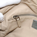 PRADA Mini Boston Bag Boston Bag Leather Khaki Silver Auth am13191V-21