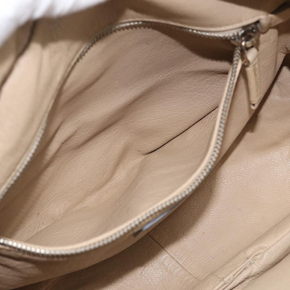 PRADA Mini Boston Bag Boston Bag Leather Khaki Silver Auth am13191V