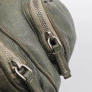 PRADA Mini Boston Bag Boston Bag Leather Khaki Silver Auth am13191V-25