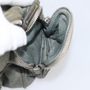 PRADA Mini Boston Bag Boston Bag Leather Khaki Silver Auth am13191V-28