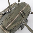 PRADA Mini Boston Bag Boston Bag Leather Khaki Silver Auth am13191V-6