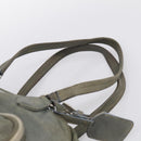 PRADA Mini Boston Bag Boston Bag Leather Khaki Silver Auth am13191V-8