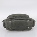 PRADA Mini Boston Bag Boston Bag Leather Khaki Silver Auth am13191V-9