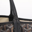 Goyard Herringbone Saint Louis PM Tote Bag PVC Black Silver Auth am13193A-10