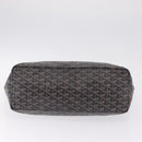 Goyard Herringbone Saint Louis PM Tote Bag PVC Black Silver Auth am13193A-11