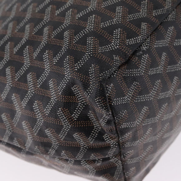 Goyard Herringbone Saint Louis PM Tote Bag PVC Black Silver Auth am13193A