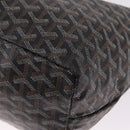 Goyard Herringbone Saint Louis PM Tote Bag PVC Black Silver Auth am13193A-15