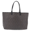 Goyard Herringbone Saint Louis PM Tote Bag PVC Black Silver Auth am13193A-2