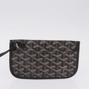 Goyard Herringbone Saint Louis PM Tote Bag PVC Black Silver Auth am13193A-20