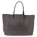 Goyard Herringbone Saint Louis PM Tote Bag PVC Black Silver Auth am13193A-3