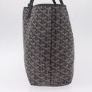 Goyard Herringbone Saint Louis PM Tote Bag PVC Black Silver Auth am13193A-4