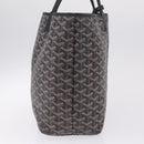 Goyard Herringbone Saint Louis PM Tote Bag PVC Black Silver Auth am13193A-5