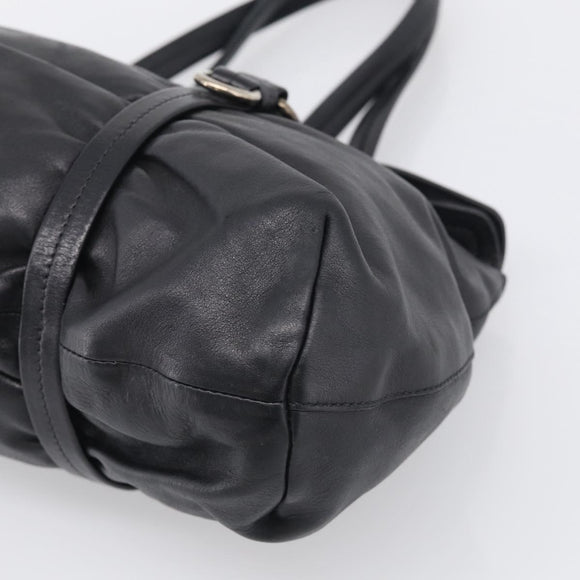 PRADA Shoulder Bag Leather Black Silver Auth am13197V