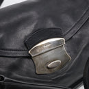 PRADA Shoulder Bag Leather Black Silver Auth am13197V-14