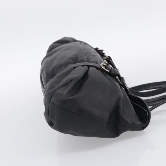 PRADA Shoulder Bag Leather Black Silver Auth am13197V
