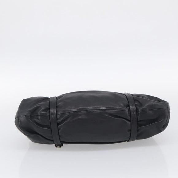 PRADA Shoulder Bag Leather Black Silver Auth am13197V