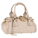 Chloe Paddington Hand Bag Leather Beige Gold Silver Auth am13198V-1