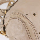 Chloe Paddington Hand Bag Leather Beige Gold Silver Auth am13198V-12