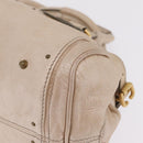 Chloe Paddington Hand Bag Leather Beige Gold Silver Auth am13198V-15