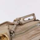 Chloe Paddington Hand Bag Leather Beige Gold Silver Auth am13198V-18
