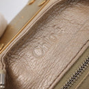 Chloe Paddington Hand Bag Leather Beige Gold Silver Auth am13198V-21