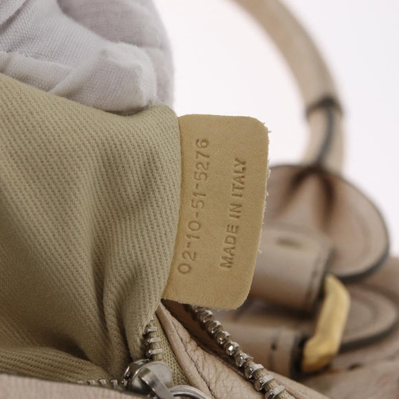 Chloe Paddington Hand Bag Leather Beige Gold Silver Auth am13198V