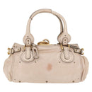 Chloe Paddington Hand Bag Leather Beige Gold Silver Auth am13198V-3