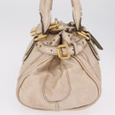 Chloe Paddington Hand Bag Leather Beige Gold Silver Auth am13198V-5