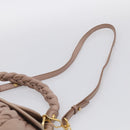 Miu Miu Matelasse Hand Bag Leather 2way Pink Gold Auth am13204V-11