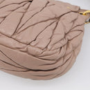 Miu Miu Matelasse Hand Bag Leather 2way Pink Gold Auth am13204V-15