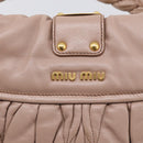 Miu Miu Matelasse Hand Bag Leather 2way Pink Gold Auth am13204V-17