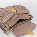 Miu Miu Matelasse Hand Bag Leather 2way Pink Gold Auth am13204V-19