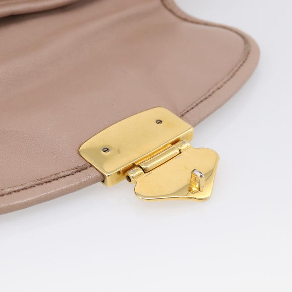 Miu Miu Matelasse Hand Bag Leather 2way Pink Gold Auth am13204V