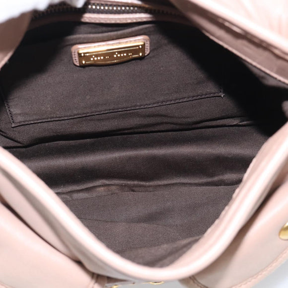 Miu Miu Matelasse Hand Bag Leather 2way Pink Gold Auth am13204V