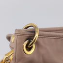 Miu Miu Matelasse Hand Bag Leather 2way Pink Gold Auth am13204V-36