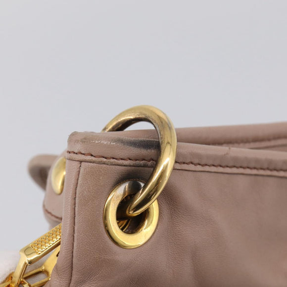 Miu Miu Matelasse Hand Bag Leather 2way Pink Gold Auth am13204V