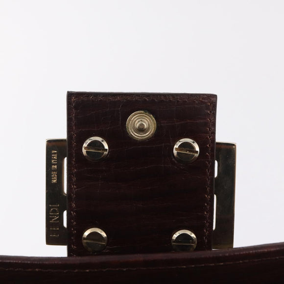 FENDI Zucchino Canvas Long Wallet Brown Gold Auth am13205V