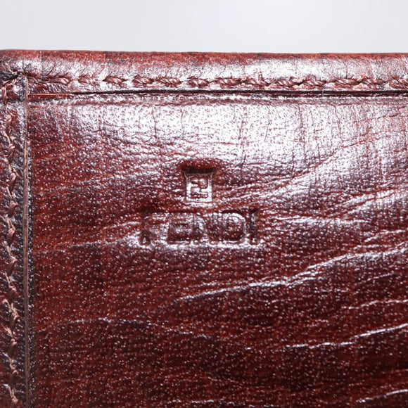 FENDI Zucchino Canvas Long Wallet Brown Gold Auth am13205V