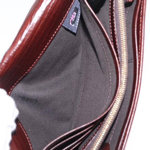 FENDI Zucchino Canvas Long Wallet Brown Gold Auth am13205V
