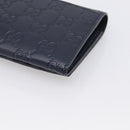 GUCCI GG Canvas Guccissima Long Wallet Leather Black Silver 481727 Auth am13207V-10