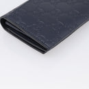 GUCCI GG Canvas Guccissima Long Wallet Leather Black Silver 481727 Auth am13207V-11