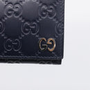 GUCCI GG Canvas Guccissima Long Wallet Leather Black Silver 481727 Auth am13207V-12