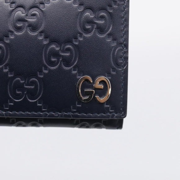GUCCI GG Canvas Guccissima Long Wallet Leather Black Silver 481727 Auth am13207V